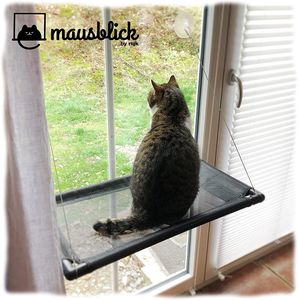 Fenster Katzenhängematte für Katzen bis 23 kg, stabiler Fensterliegeplatz für Katzen | Katzen Fensterliege | Katzenliege Fenster für kleine Fenster