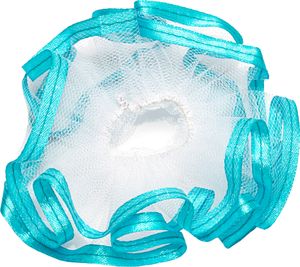 NKlaus Taufe Kerzenmanschette Kommunion aus Tüll Tropfschutz 12x9cm türkis Satinband 14426