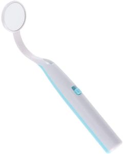 Mundspiegel mit LED Licht Antibeschlag Kunststoff Zahnspiegel Zahnpflege Werkzeug Blau