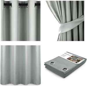 Vorhang Ösenschal blickdicht Verdunklungsvorhang 140 x 170 cm - Silber