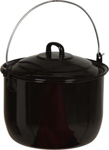 Ambiance Emaillepfanne mit Deckel für BBQ Ø 24 cm 6,7 Liter Schwarz