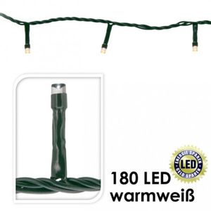 LED-Lichterkette, 180 LEDs, warmweiß, 230V, IP44, Innen/Außen, grün