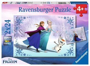 2 x 24 Teile Ravensburger Kinder Puzzle Disney Frozen Schwestern für immer 09115