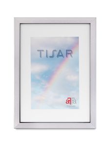 aFFa frames, Tisar, Bilderrahmen aus Holz, Rechteckig, mit Acrylglasfront, Silber, A4, 21x29,7 cm
