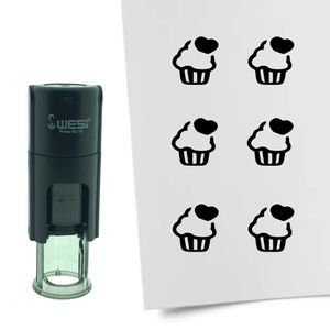 Combicraft Stamp Cupcake 10mm kulaté - černý inkoust