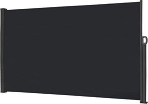 TRMLBE Boční markýza Certifikovaná ochrana soukromí Sluneční clona s polyesterem a hliníkovým kovovým stojanem pro balkon terasu zahradu - 180x300cm, antracitová barva