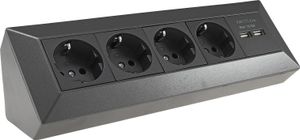 4-fach Steckdosenblock+2x USB, anthrazit