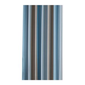 Streifen Fenster-Drape entfernbare perforierte Polyester All-Match Elegante Vorhangvorhänge für Zuhause-Blau grau ,Größen:100*200cm