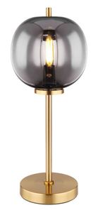 Globo Lighting Tischleuchte Metall messingfarben, matt, Glas, Wippschalter am Kabel, ø: 185mm, H: 450mm, Kabellänge 1500mm, exkl. 1x E14 40W 230V