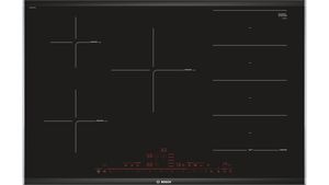 Vestavný indukční sporák BOSCH SER8 PXV875DV1E, 80 cm, 5 hořáků, Home connect, 17 stupňů výkonu, sklo, u