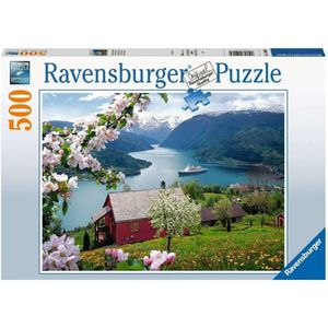 RAVENSBURGER Puzzle Jarní krajina 500 dílků