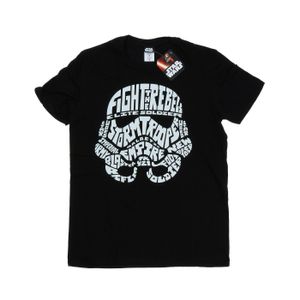 Star Wars - "Stormtrooper Text Head" T-Shirt für Herren BI46017 (XXL) (Schwarz)
