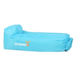 Ocean5 Air Lounger, aufblasbares wasserdichtes Luft Sofa, Loungebag mit integriertem Kissen inkl. Tragebeutel, Farbe: Hellblau