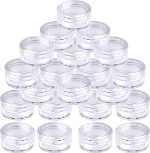 80 Stück Döschen,5ml/5g Transparent Klein Kunststoff Cremedose, Leer Tiegel für Lippenbalsam, Pulver ,Nailart , Kosmetik- mit Deckel