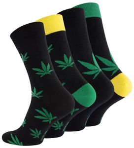 Vincent Creation® Cannabis Socken 4 Paar Weed Socks "365 High" 43-46