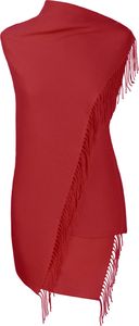 Fiolini Pashmina Schal Stola Schultertuch rot 80 x 200 cm