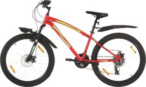 The Living Store Mountainbike 21 Gang 26 Zoll Rad 36 cm Rot