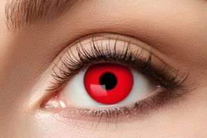 Eyecatcher rote Kontaktlinsen 'Red Devil' ohne Stärke, Wochenlinsen Halloween