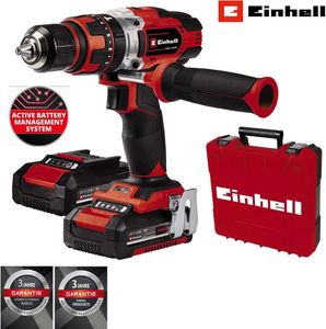 Einhell Akku-Schlagbohrschrauber TE-CD 18/48 Li-i Kit Power X-Change (mit Schlagfunktion, Li-Ion, 18 V, 48 Nm,  Koffer, inkl. 2x 2,0 Ah Akkus und Ladegerät)