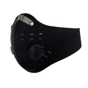Maska s ventilom a filtrom s aktívnym uhlím proti znečisteniu, opakovane použiteľná, čierna, na beh, cyklistiku, kolobežky