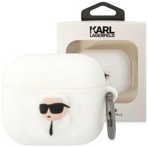 Karl Lagerfeld 3D Logo NFT Karl Head Silikonové pouzdro pro AirPods 3 bílé