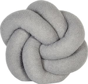 BELIANI Dekokissen Grau Bouclé-Bezug mit Füllung Geflochten Rund Knotenball ⌀ 45 cm Modern Knotenkissen Sofakissen Zierkissen Wohnzimmer Schlafzimmer
