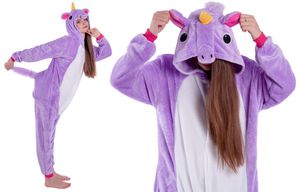 Kigurumi Onesie Schlafanzug für Kinder - Einhorn Violett, Größe 110