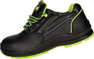 PRO FIT 130 Sicherheitsschuhe S3 "Arctos E low", Stahlkappe, Arbeitsschuhe, Atmungsaktiv, Stahlkappenschuhe, schwarz/grün, 1 Paar - Gr. 46