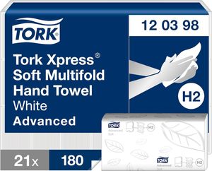 TORK Xpress wielowarstwowy papier ręcznikowy 210 x 255 mm Z-fold biały 2-warstwowy 21x180 arkuszy