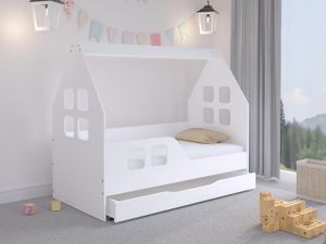 Mirjan24 Kinderbett Mukusa 140x70, Bett für Kinderzimmer mit Matratze, Babyzimmer, Kindermöbel (mit Bettschubladen, Seite: Links)
