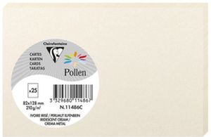 Pollen by Clairefontaine Karte 82 x 128 mm perlmutt elfenbein 210 g/qm 25 Karten