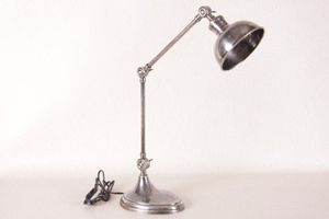 Casa Padrino Schreibtischleuchte Industrial Style Mod SL2 - Vintage Look Antik Silber - Scheibtisch Lampe Leuchte