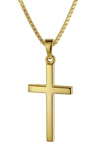 trendor 75412 Kreuz 26 mm Gelbgold 333 / 8 Karat mit vergoldeter Halskette, 45 cm