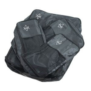 4tlg. Kleidertaschen Set Aufbewahrungstasche Schwarz Kleideraufbewahrung Reise Koffer Organizer Kleiderhülle Faltbare Packtaschen