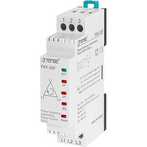 Trójfazowy przekaźnik monitorujący/zabezpieczający do kontroli fazy/asymetrii/awarii napięcia