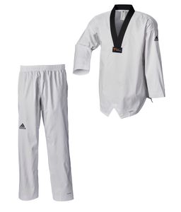 Adidas Taekwondoanzug adi Fighter Eco WT Blackes Revers Körpergröße 210 cm