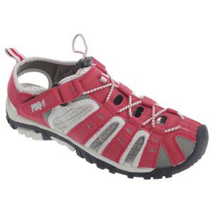 PDQ Damen Sport Sandalen mit Toggel und Klettverschluss DF410 (40 EU) (Rot/Grau)
