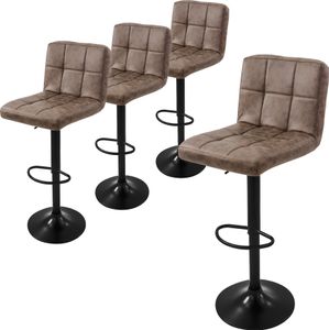 ML-Design 4er Set Barhocker Tresenhocker 360° drehbar, Gepolsterter Barstuhl mit Rückenlehne und Fußstütze, 63-83 cm