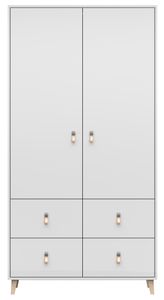 Schwebetürenschrank Kleiderschrank Schrank Garderobe Figo 06 (Weiß/Weiß)