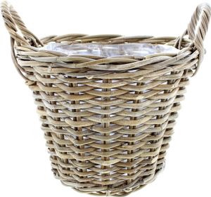 Pflanzkorb aus Rattan, groß, Blumen Pflanz Korb Kübel Topf Kasten