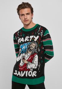 Urban Classics Savior Christmas Sweater black/x-masgreen - L