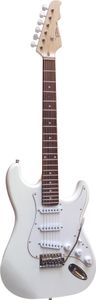 4/4 Elektrogitarre Weiß - E-Gitarre Hochglanz - Tremolo 3 Singlecoil MSA Walnuss Griffbrett ST5W