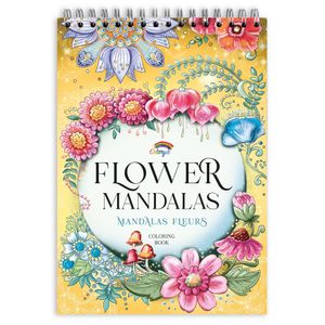 Colorya Mandala Malbuch für Erwachsene – Flower Mandalas – Entspannendes A4 Anti-Stress Malbuch – Spiral-Malbücher mit Künstlerpapier ohne Durchdrücken – Blumen Mandalas für Erwachsene