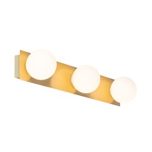 QAZQA - Moderne Bad I Badezimmer Wandleuchte Gold I Messing 48 cm IP44 3-flammig - Cederic - Glas Länglich - LED geeignet G9