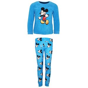 Disney Mickey Maus Kinder Velours Schlafanzug Pyjama Nachtwäsche – Blau / 134