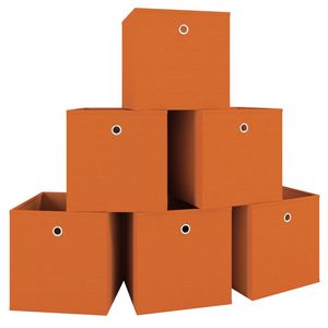 VCM sada 6 skladacích boxov skladacích boxov látkových boxov skladacích boxov policových boxov Boxas Orange