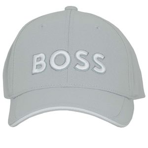 BOSS Cap Baumwolle kontrastfarbenem Logo Grau/Grey