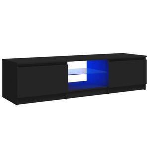 vidaXL TV-Schrank mit LED-Leuchten Schwarz 140x40x35,5 cm