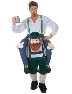 Mann auf dem Rücken Bayern-Kostüm bunt