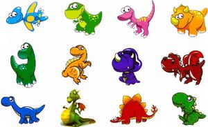 Oblique Unique Temporäre Klebetattoos Kinder Dinosaurier Tattoo Set - Dino Motive